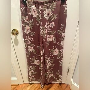 Beautiful rose color floral pattern palazzo flowy pants by ODDY size 1XL